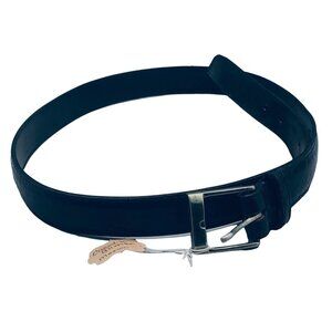 Foe Crocodile or Alligator black belt made in Mexico silver buckle size 32 READ